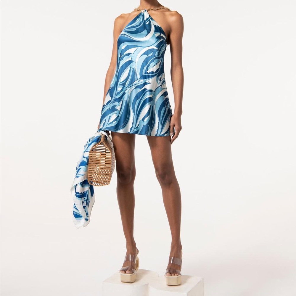 Cult Gaia Minna Dress in Persian Blue Paisley